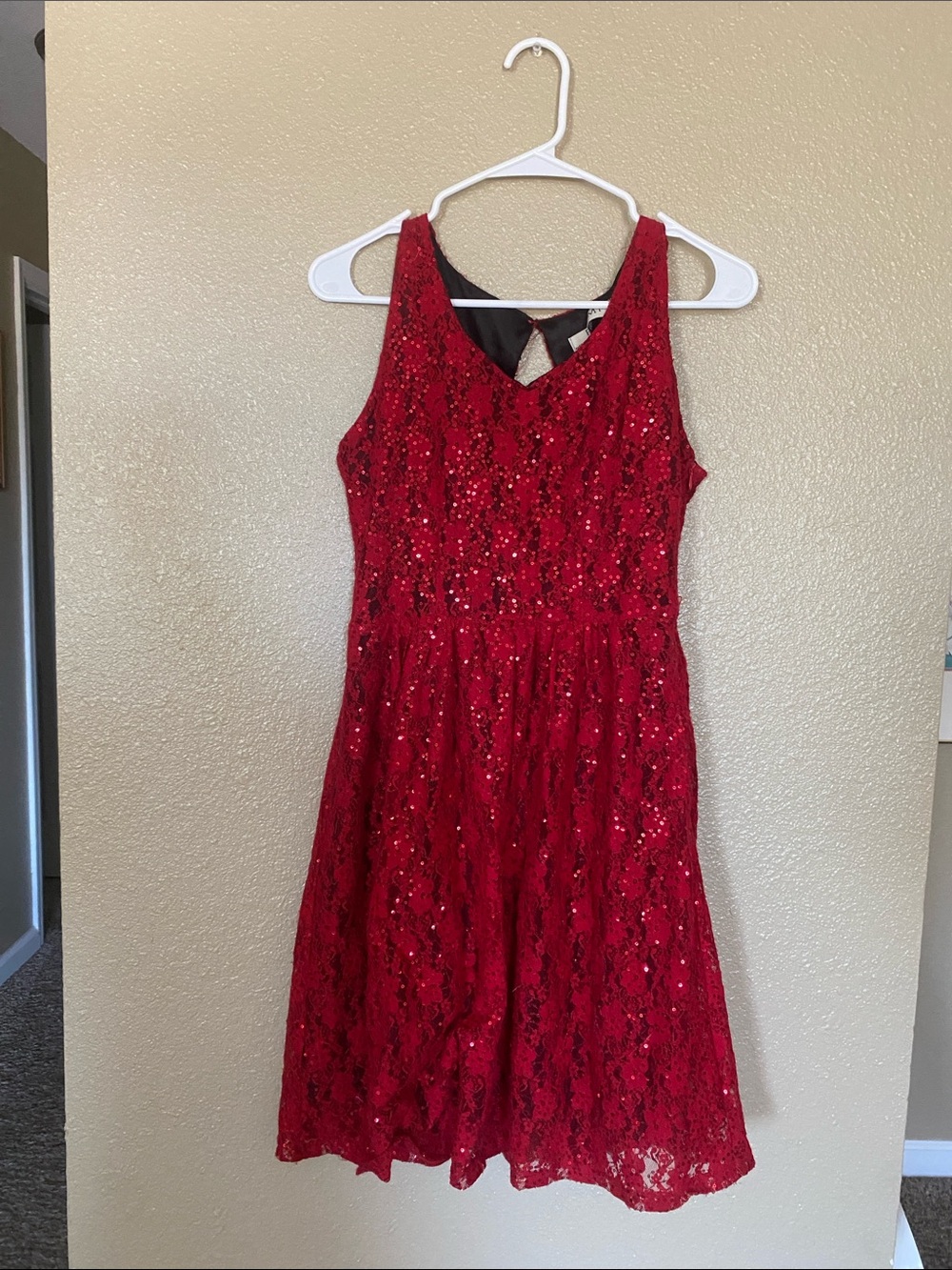 Red Sequin Romy Dress